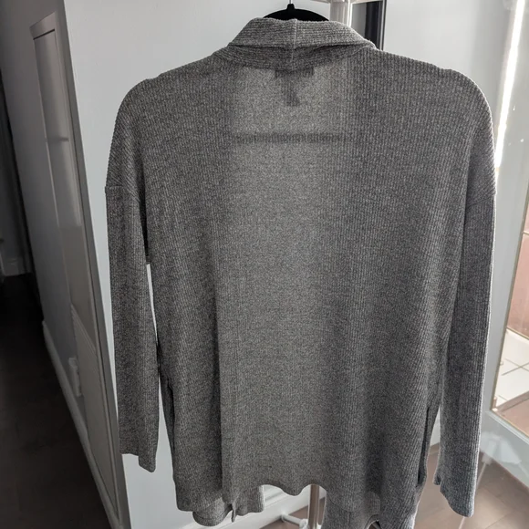 Daily Ritual Gray Cardigan Sweater Lightweight Open-Front - Picture 3 of 3